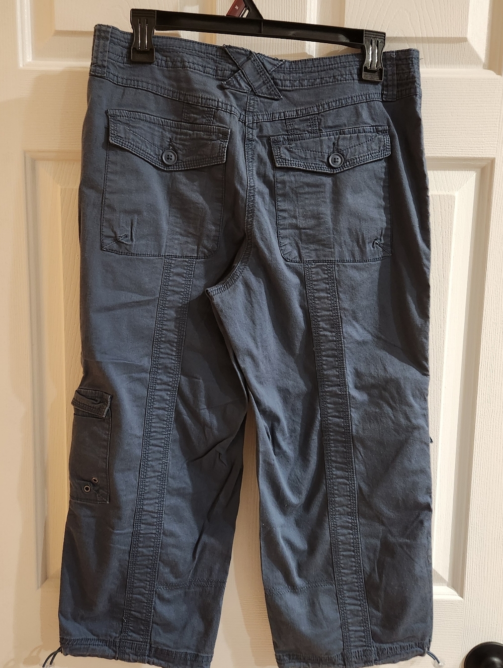 Style & Co. Slate Blue  Cropped Cargo Pants Women’s Size 8 Toggle - Picture 3 of 5